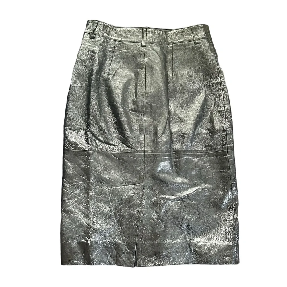 LPA Revolve Black Leather Midi Pencil Skirt Goth Fetish Vamp Punk Rock Small